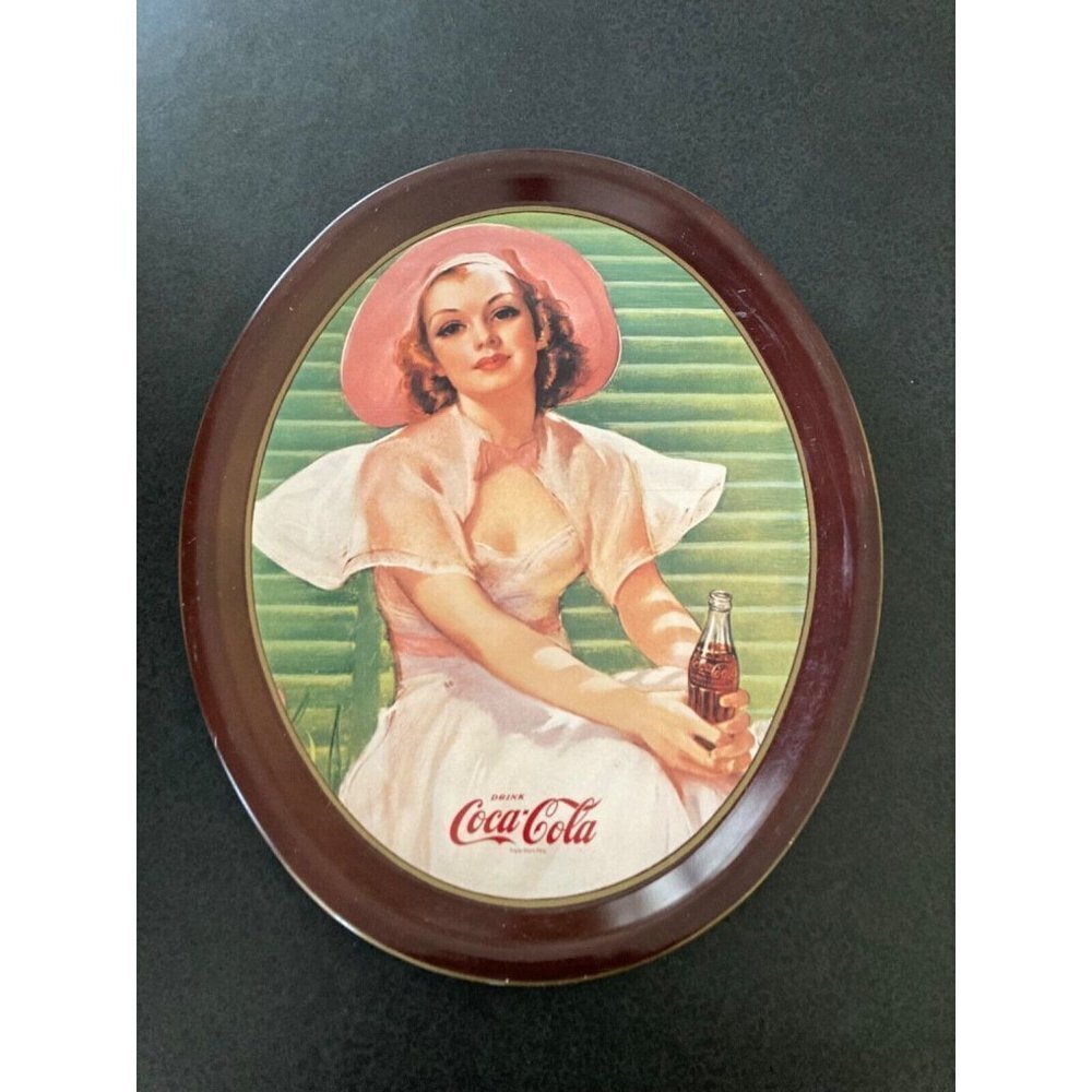 PINK LADY COCA COLA TRAY VINTAGE ltd ed 1977 of 1938 Calendar Girl